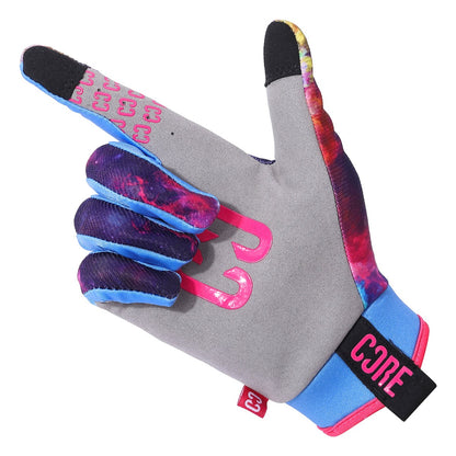 CORE Aero Skate Protection Gloves - Neon Galaxy - Touch Screen