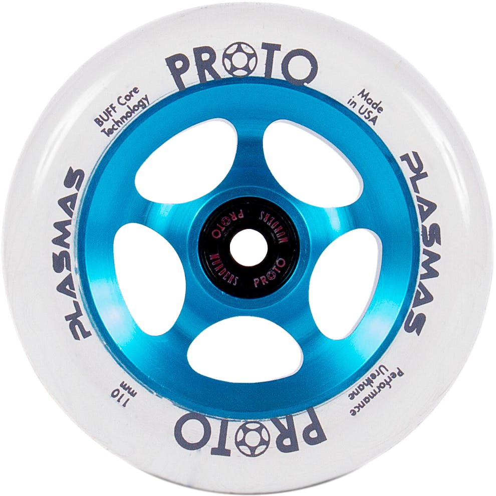 Proto Plasma 110mm Stunt Scooter Wheel - Clear / Electric Blue