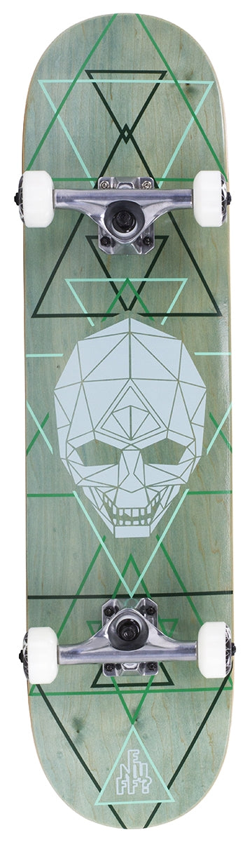 Enuff Geo Skull Green Complete Skateboard - 8" x 32"