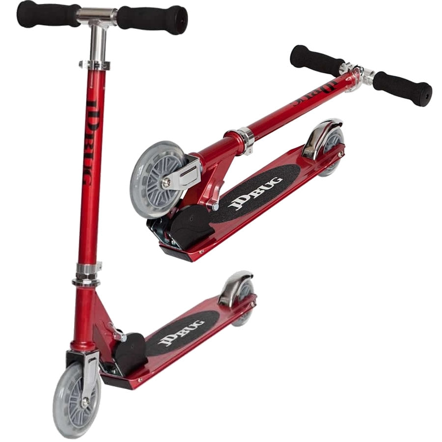 JD Bug Junior Street MS100 Kids Foldable Scooter - Red Glow Pearl - Dual