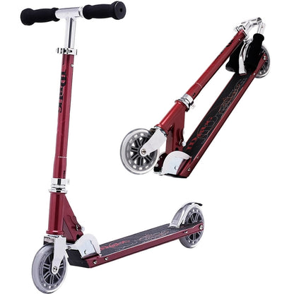 JD Bug Classic Street 120 Kids Foldable Scooter - Red Glow Pearl - Dual