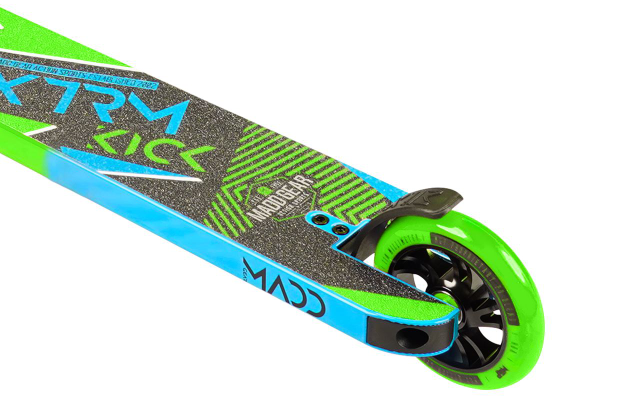 Madd Gear MGP Kick Extreme V5 Complete Stunt Scooter - Lime / Blue - Rear Wheel