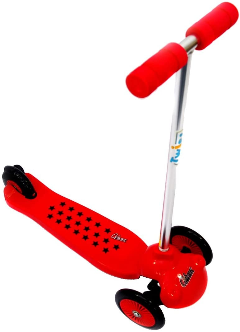 Ozbozz Trail Twist V3 Kids Tri-Scooter - Red - Bar