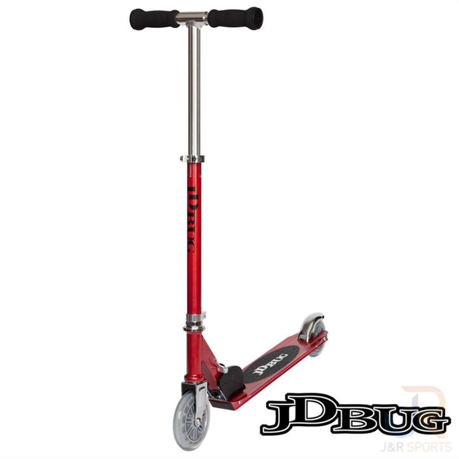 JD Bug Junior Street MS100 Kids Foldable Scooter - Red Glow Pearl - Height