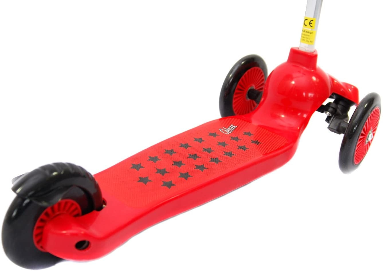 Ozbozz Trail Twist V3 Kids Tri-Scooter - Red - Deck