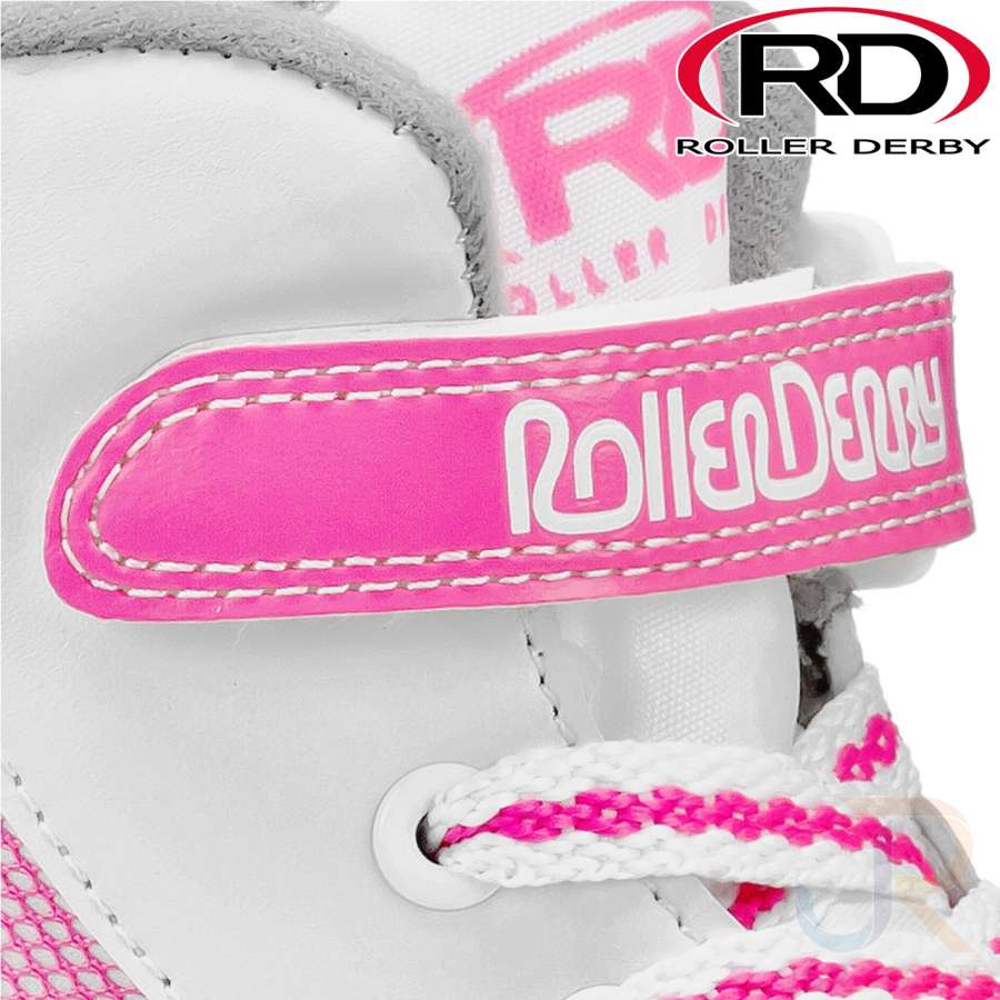 Roller Derby Firestar V2 Quad Roller Skates - White / Pink - Strap