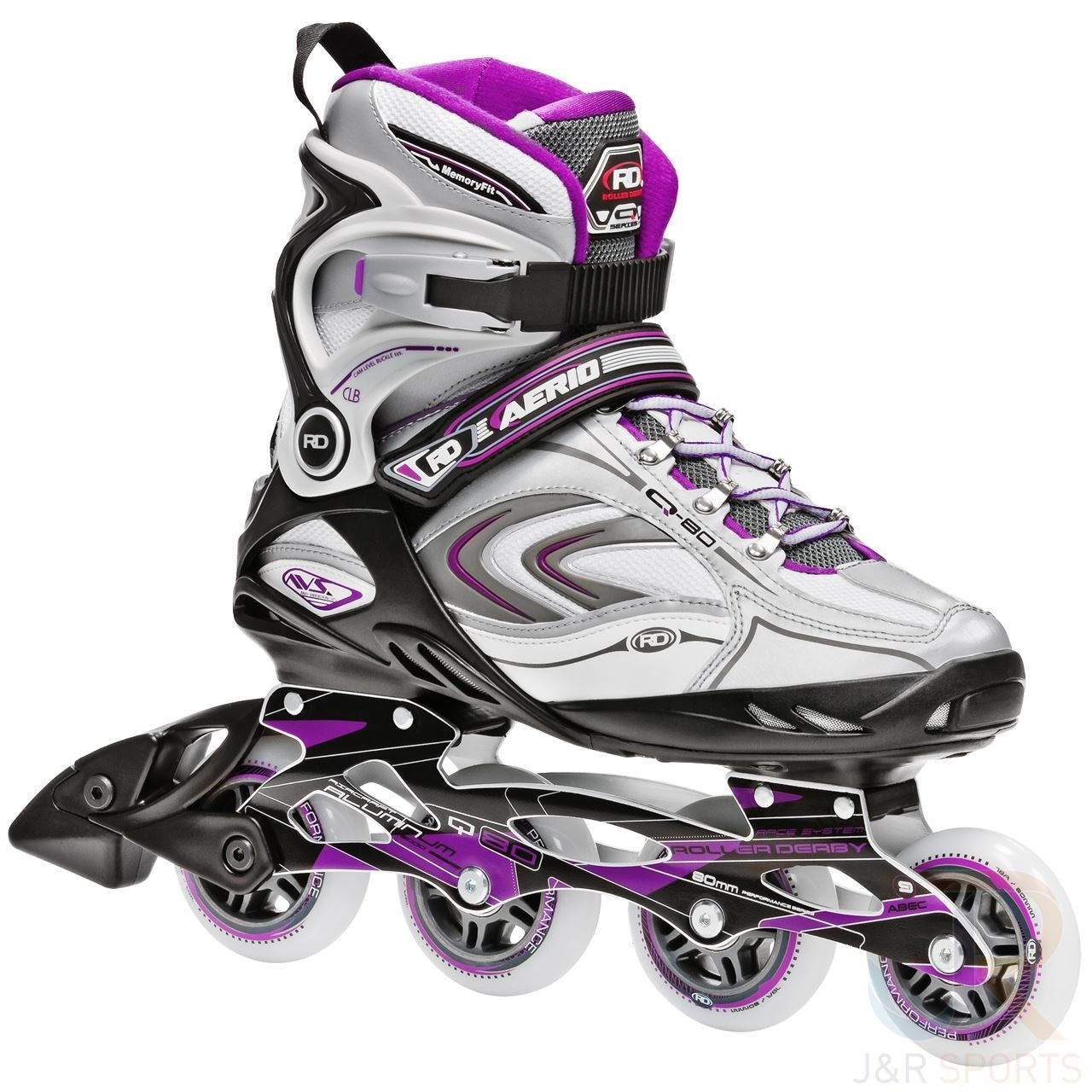 Roller Derby Aerio Q-80 Inline Skates - Silver / Purple