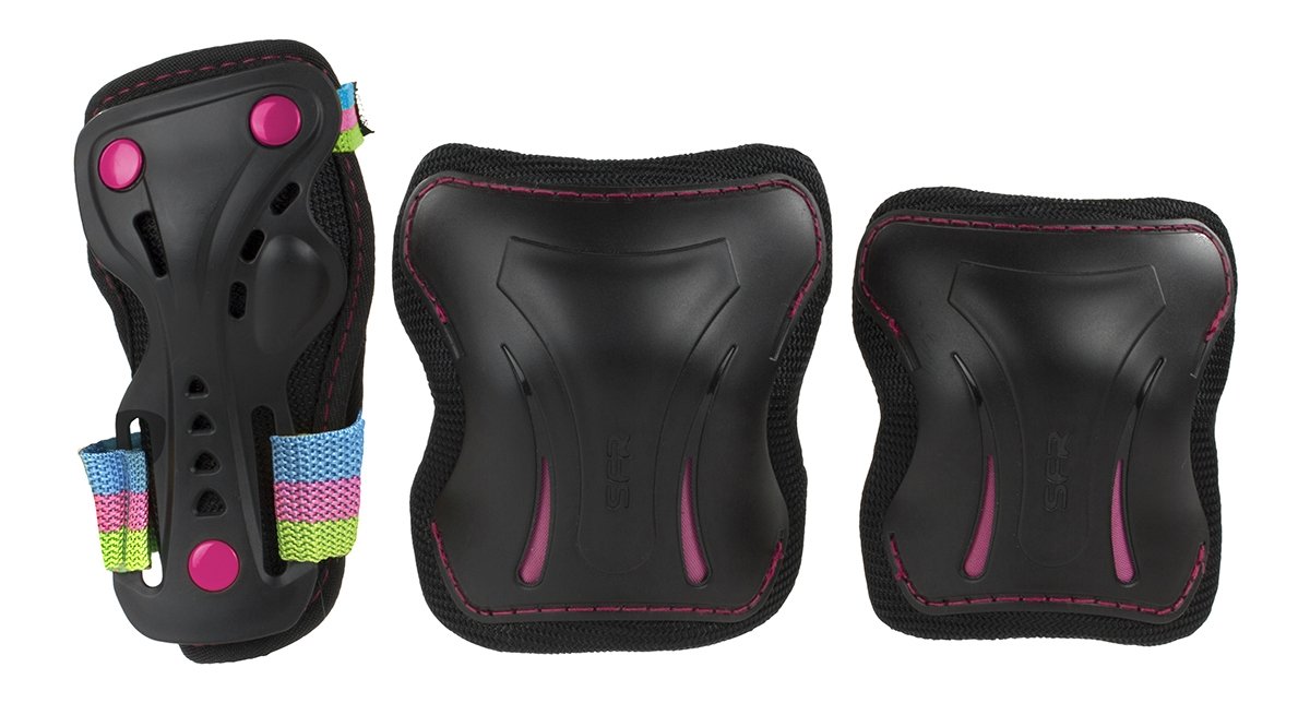 SFR Essentials Junior Triple Skate Protection Pad Set - Disco Black