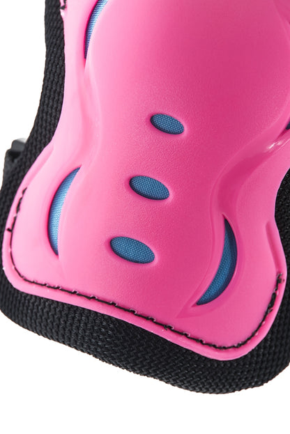 SFR Essentials Junior Triple Skate Protection Pad Set - Pink / Blue - Single Pad