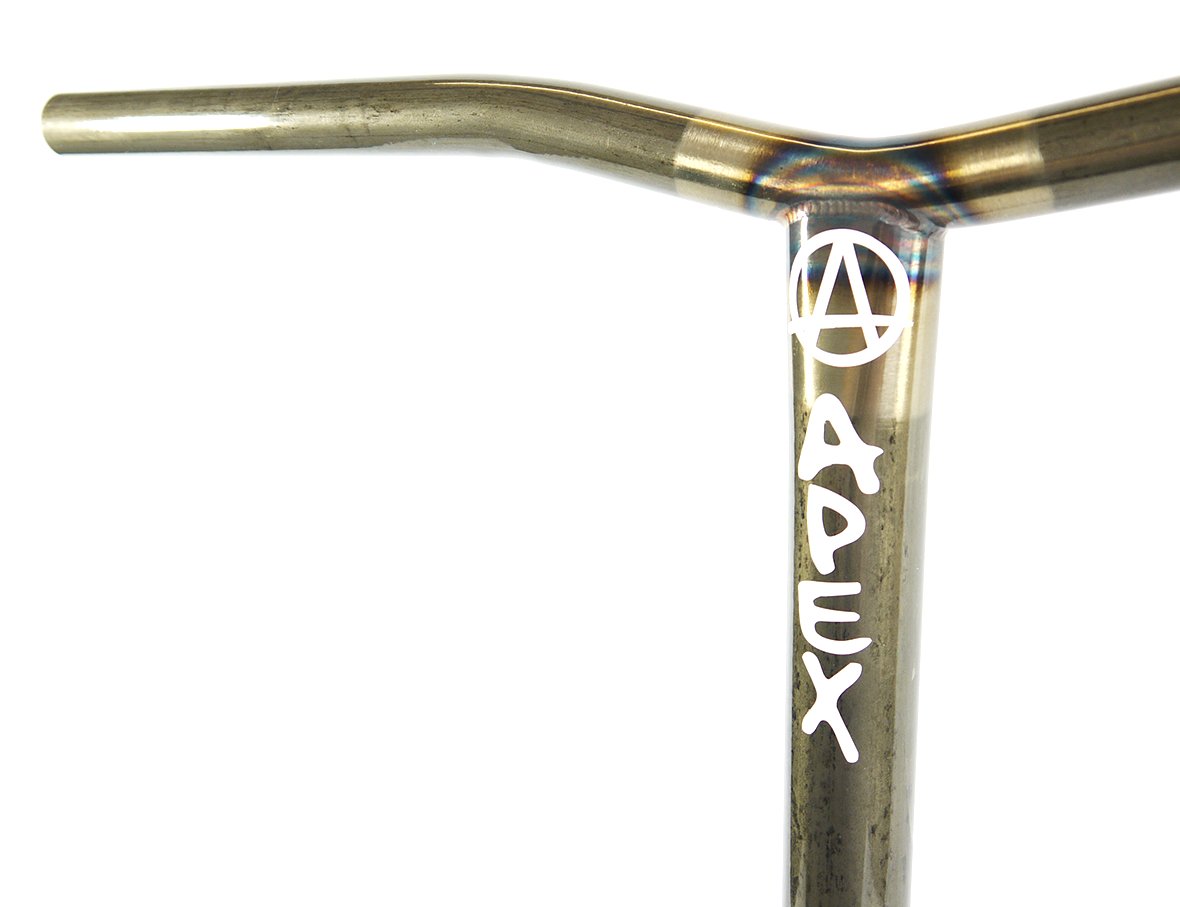 Apex Bol Oversized HIC Stunt Scooter Bars - Clear Raw 610mm x 560mm - Detail