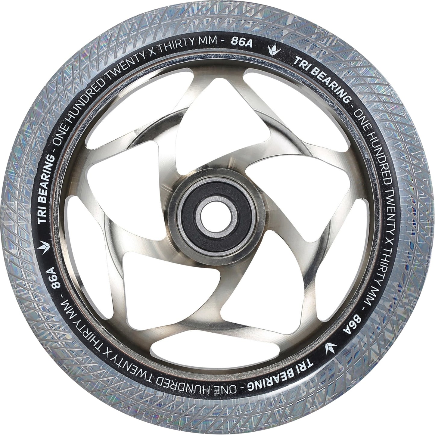 Blunt Envy Tri-Bearing 120mm X 30mm Scooter Wheel - Chrome / Clear