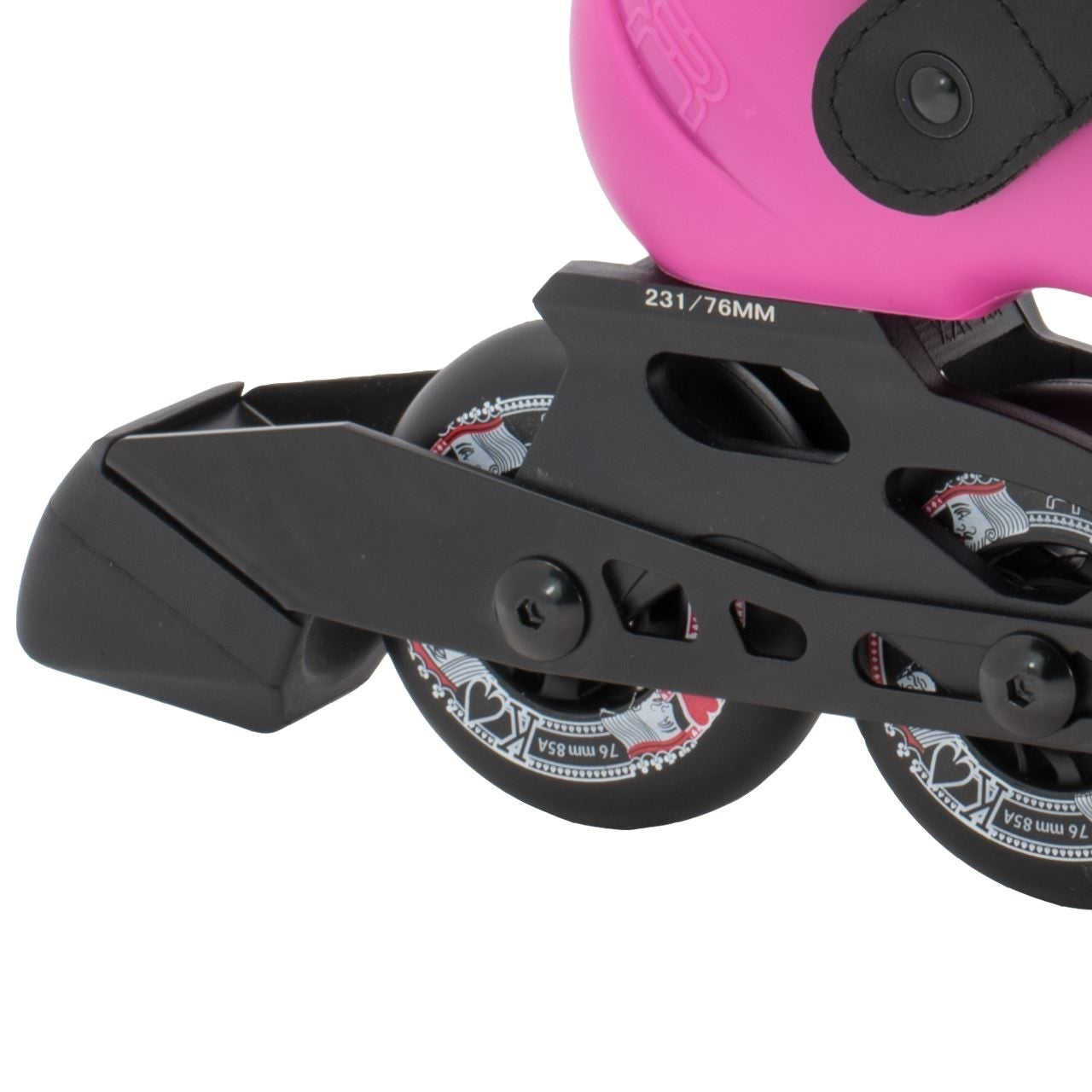 FR Skates Junior Adjustable Inline Skates - Pink - Brake