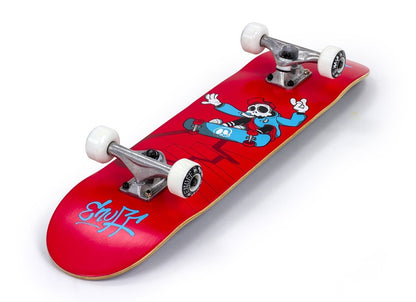 Enuff Skully Red Complete Skateboard - 7.75" x 31.5" - Angle