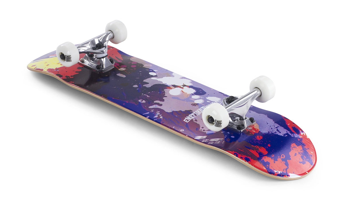 Enuff Splat Red / Blue Complete Skateboard - 7.75" x 31.5" - Angle