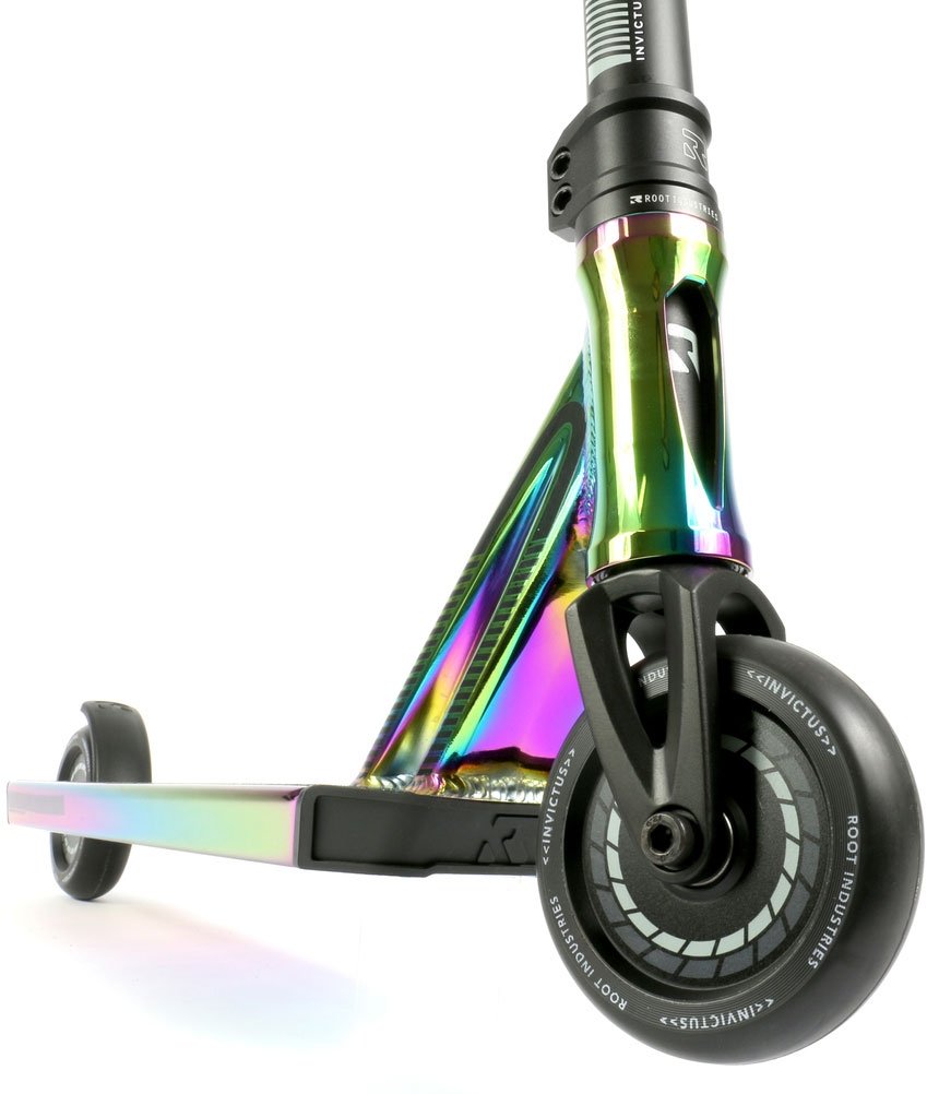 Root Industries Invictus Complete Stunt Scooter - Rocket Fuel Neochrome - Front Wheel