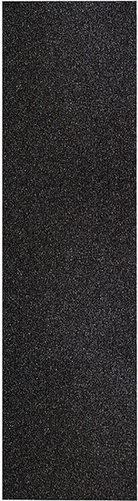 A close-up view of a rectangular sheet of Jessup Original 9" Skateboard Griptape - Black, featuring a gritty texture, often used on skateboard decks for enhanced traction during skateboarding.