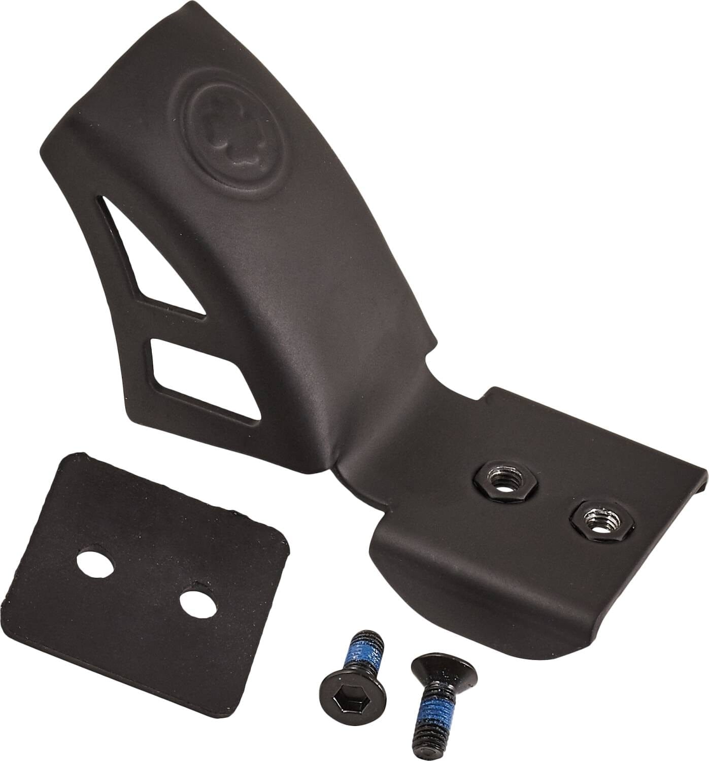 The Lucky D-Fender 110mm Stunt Scooter Brakeless Pad in black is a stylish plastic accessory that comes with screws and bolts, providing unparalleled protection. Ideal for individuals looking to maintain a brake-less design without sacrificing safety or style.