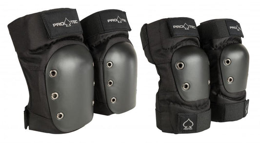 Pro-Tec Street Knee / Elbow Skate Protection Pad Set - Black