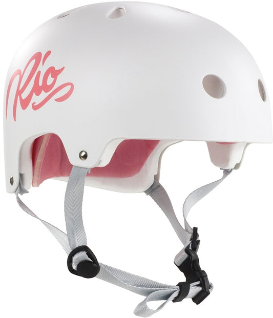 Rio Roller Script Skate Helmet - White