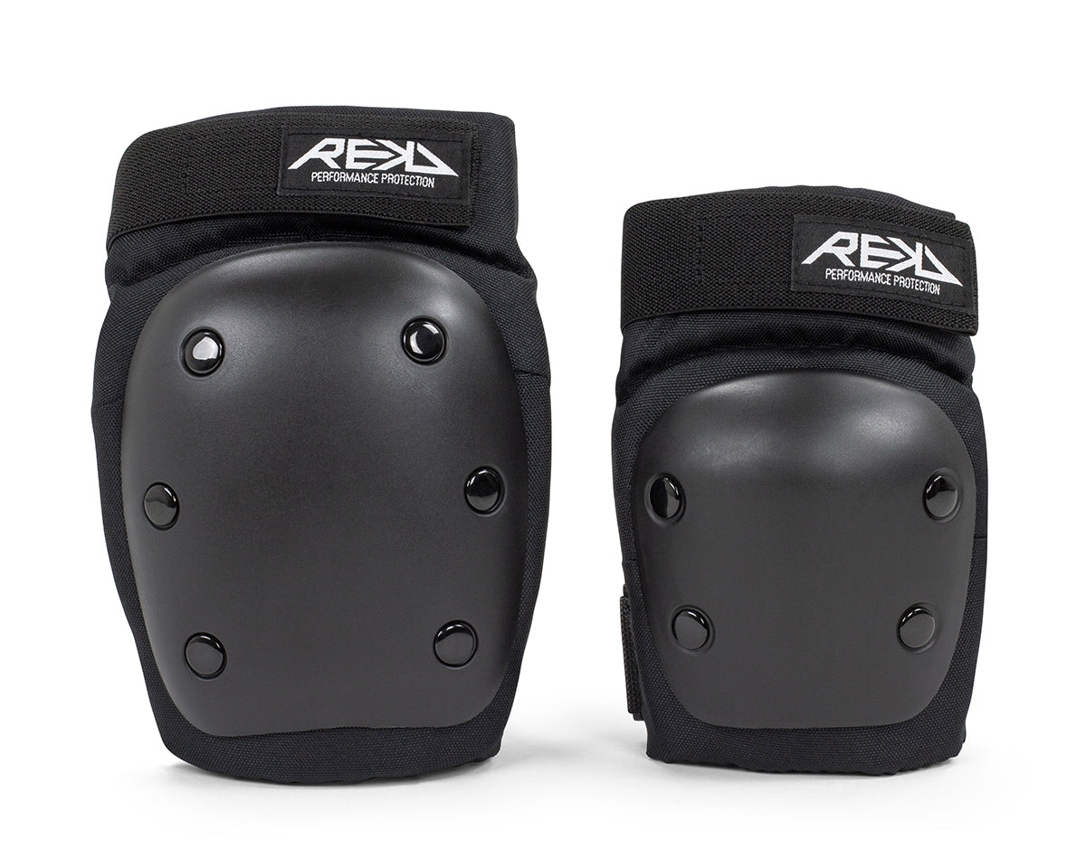 REKD Youth Heavy Duty Double Skate Protection Pad Set - Black - Caps