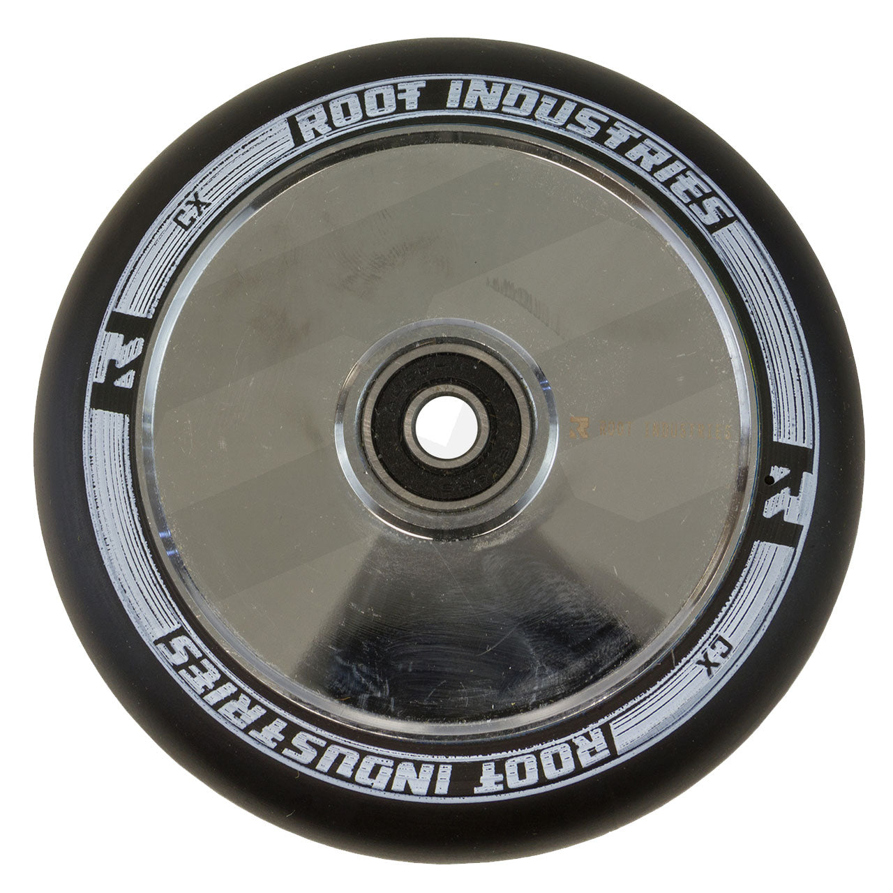 Root Industries AIR Hollowcore 120mm Stunt Scooter Wheel - Black / Mirror Chrome Silver