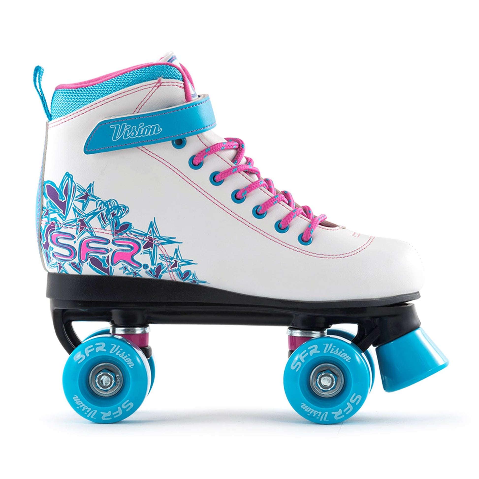 SFR Vision II Quad Roller Skates - White / Blue - Right