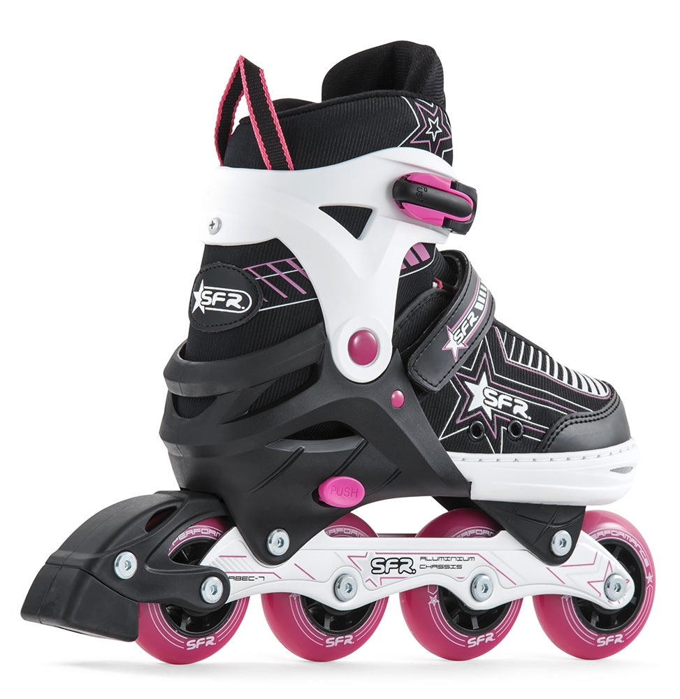 SFR Pulsar Adjustable Inline Skates - Pink - Rear