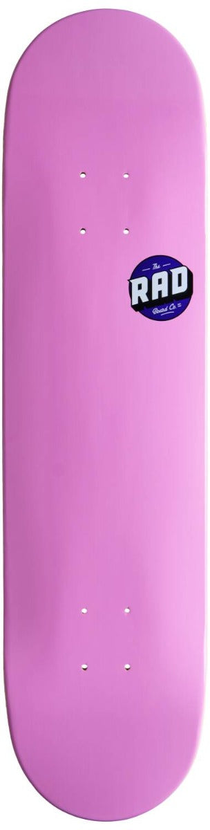 RAD Blank Logo Pink Skateboard Deck - 8" x 32" - Upright