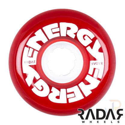 Radar Energy 78A Quad Roller Skate Wheels - Clear Red 65mm x 32mm - Front