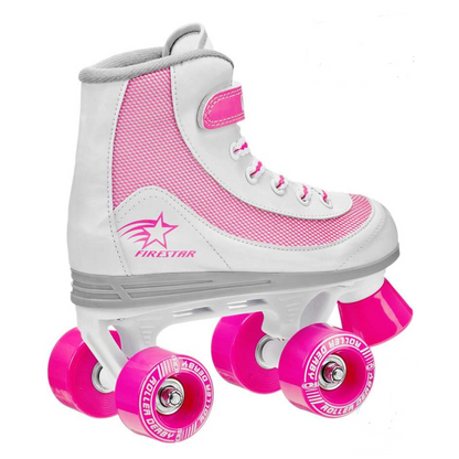 Roller Derby Firestar V2 Quad Roller Skates - White / Pink - Rear