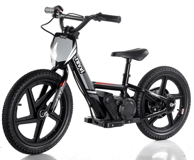 Revvi 16 Kids Electric Balance Bike Black Skates