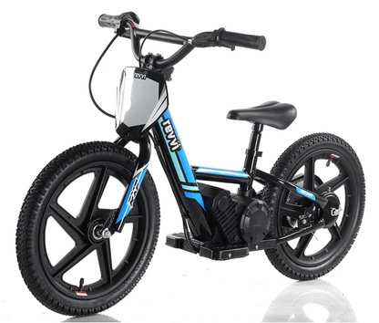 Revvi 16" Kids Electric Balance Bike - Blue - Front Left