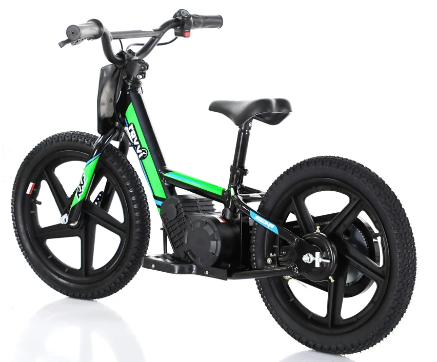 Revvi 16" Kids Electric Balance Bike - Green - Rear Left