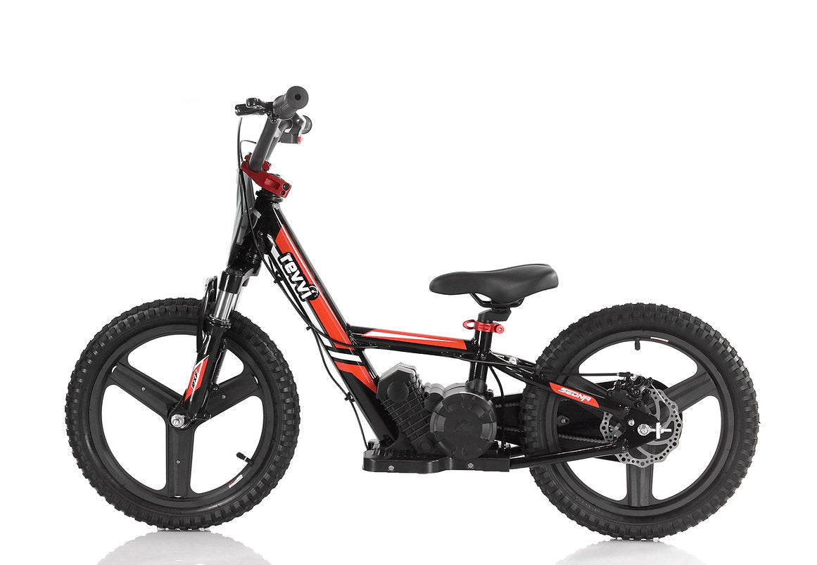 Revvi 16" Plus Kids Electric Balance Bike - Red - Left