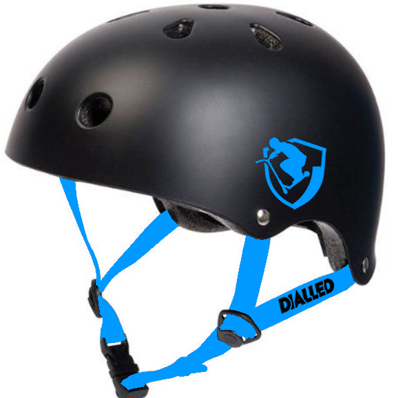 Dialled Protection Adjustable Skate / Scooter Helmet - Black / Blue - Side