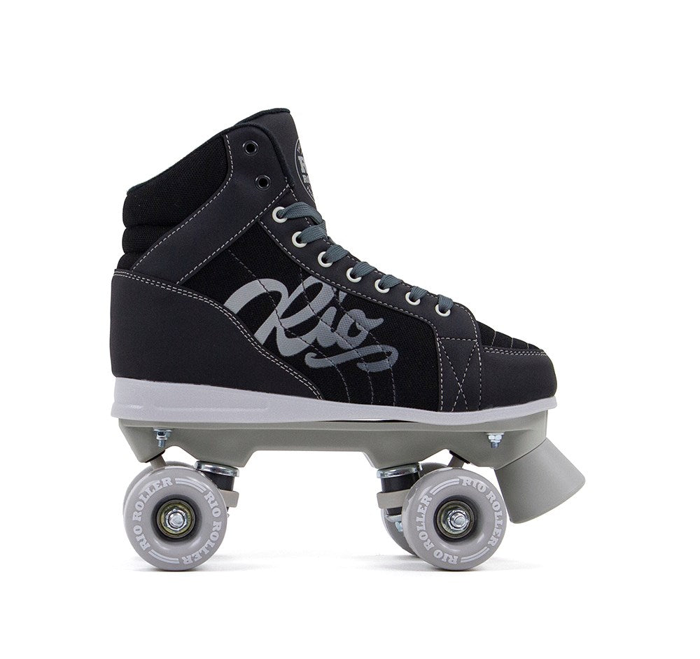 Rio Roller Lumina Quad Roller Skates - Black / Grey - Rear - Side