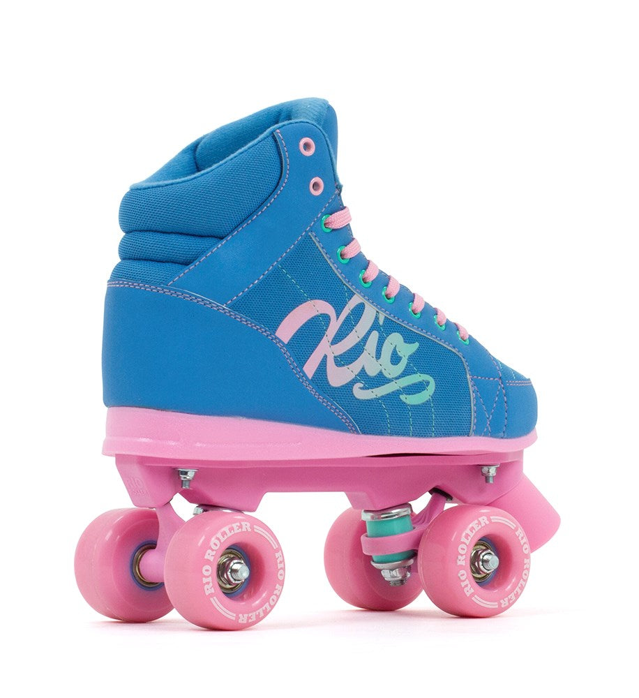 Rio Roller Lumina Quad Roller Skates - Blue / Pink - Rear