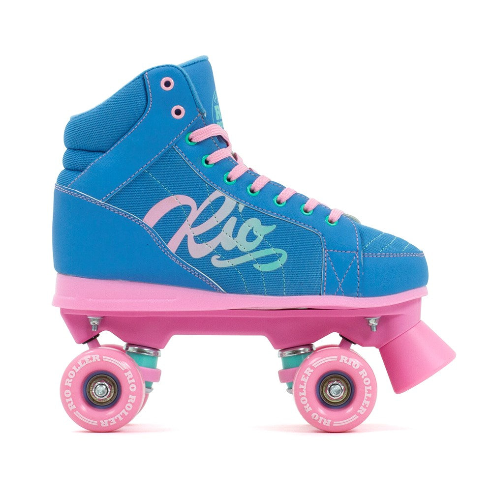 Rio Roller Lumina Quad Roller Skates - Blue / Pink - Side