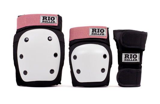 Rio Roller Triple Skate Protection Pad Set - Black / Rose