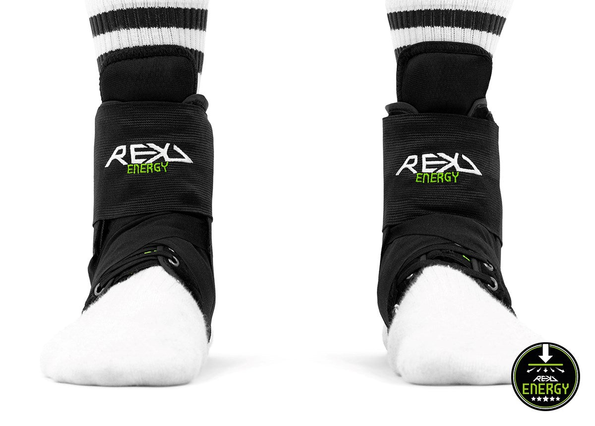REKD Energy Covert Ankle Skate Protection Braces - Black - Front