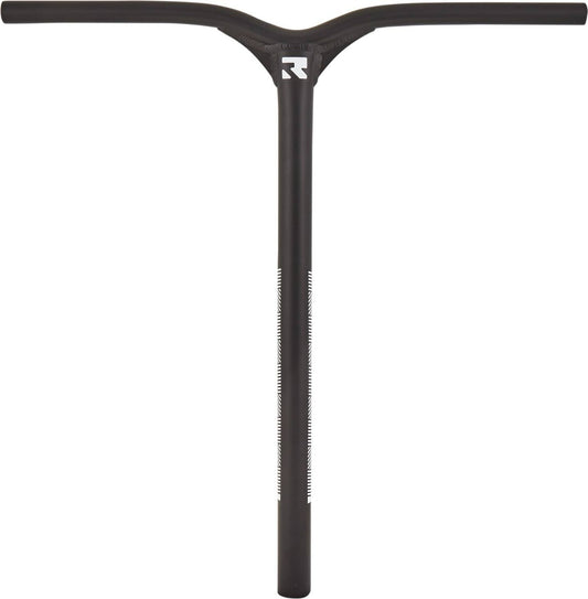 The Root Industries Invictus Aluminium IHC Stunt Scooter Bars feature a black T-shaped design with the logo near the center, crafted for lightweight and balanced performance. These bars measure 610mm x 580mm.