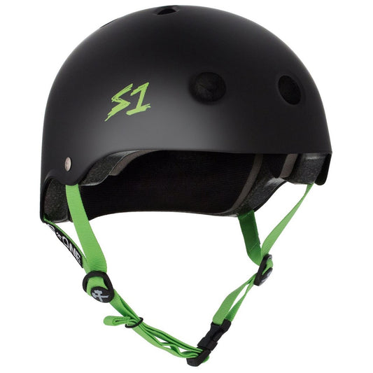 S1 Lifer Skate / Scooter Helmet - Matt Black / Green