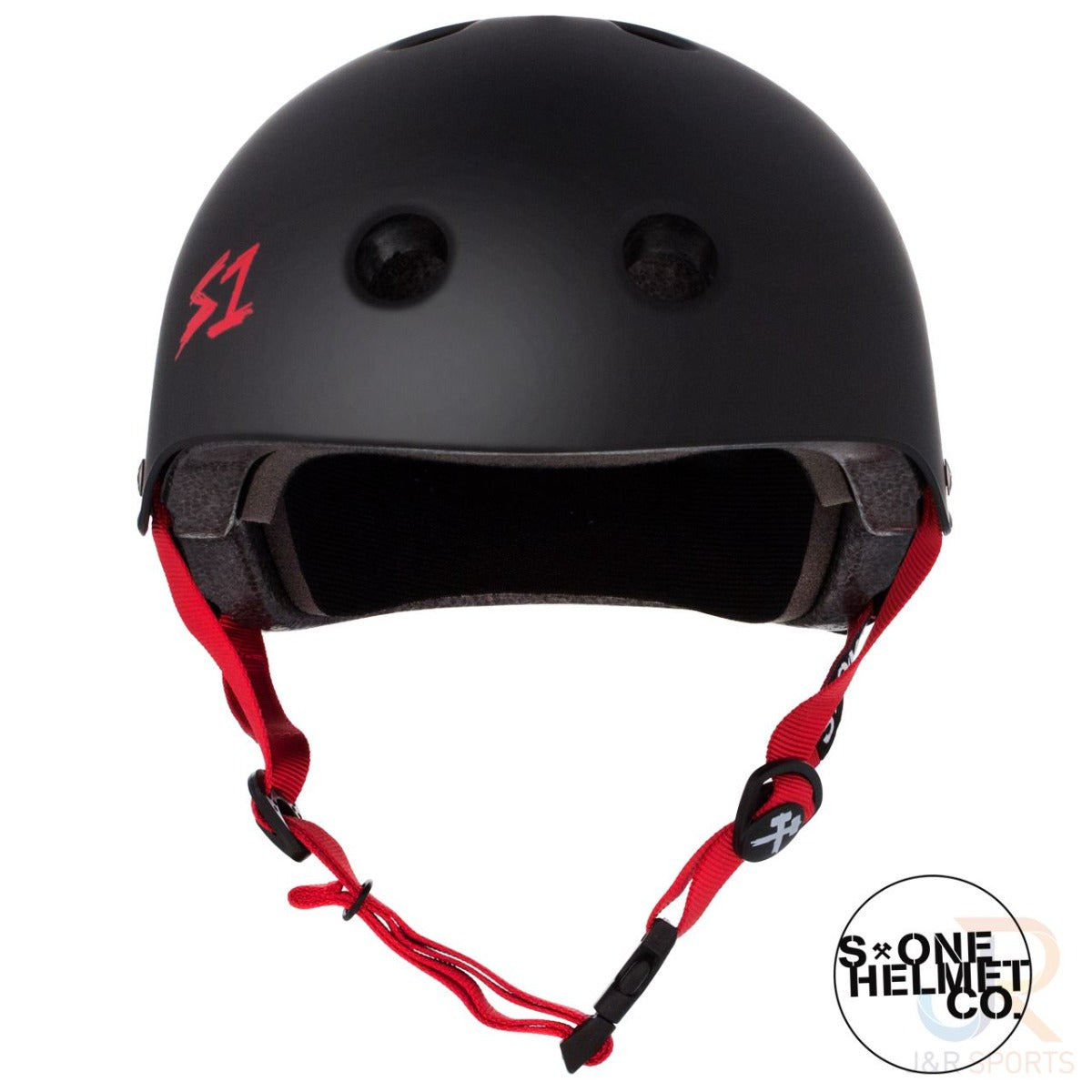 S1 Lifer Skate / Scooter Helmet - Matt Black / Red - Front