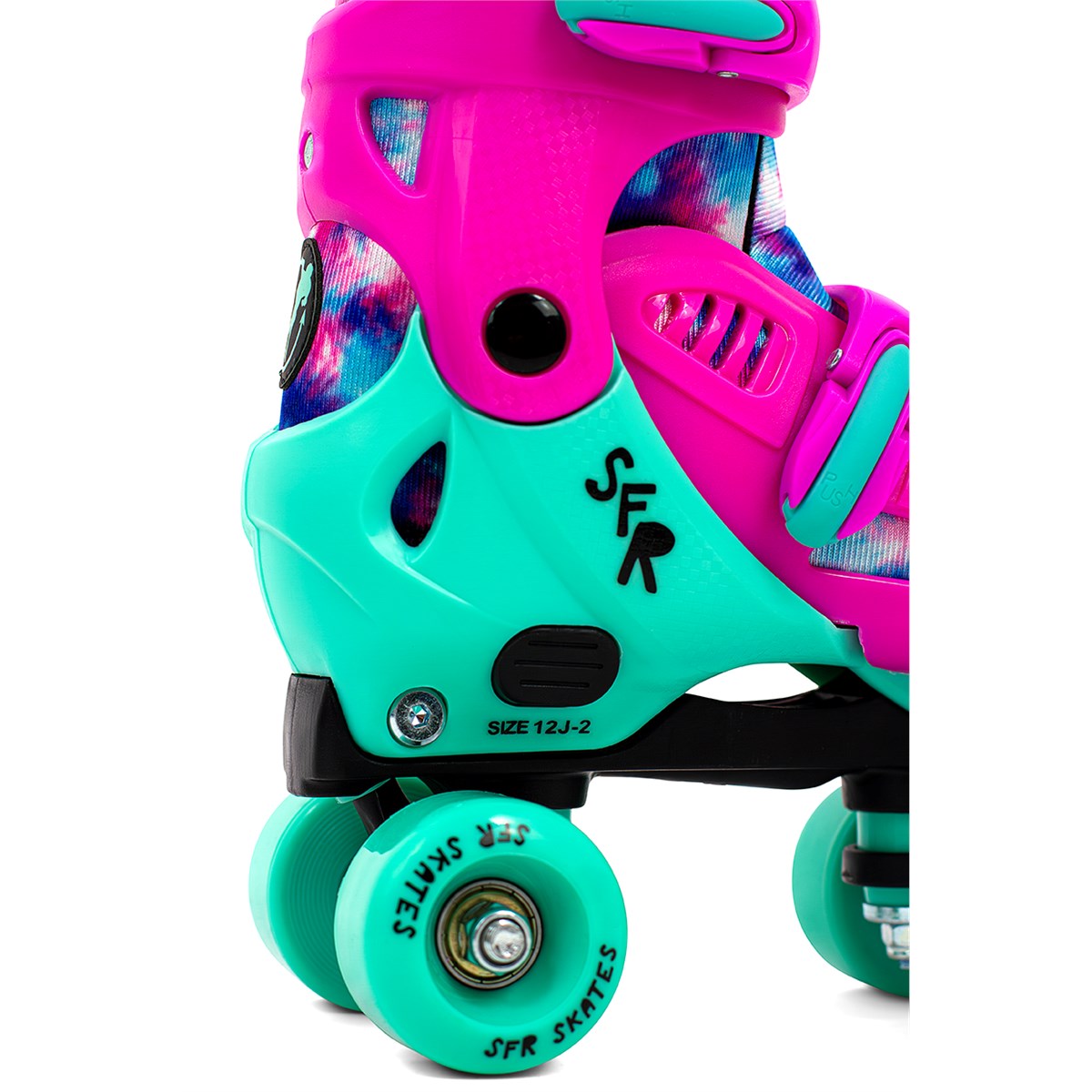 SFR Hurricane IV Adjustable Quad Roller Skates - Tie Dye - Wheels