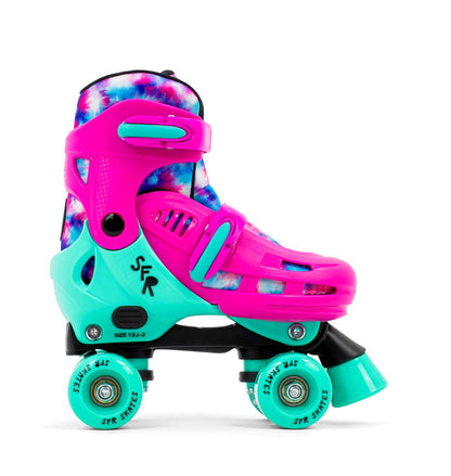 SFR Hurricane IV Adjustable Quad Roller Skates - Tie Dye - Side