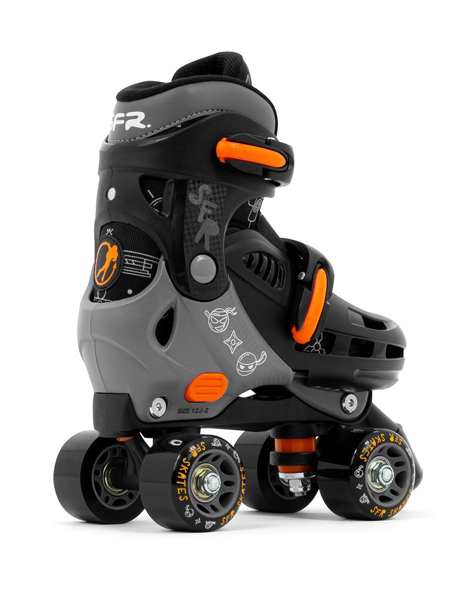 SFR Storm V Adjustable Quad Roller Skates - Ninja - Rear