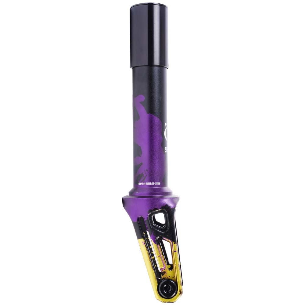 Oath Shadow SCS/HIC Stunt Scooter Fork - Black / Purple / Yellow - Right