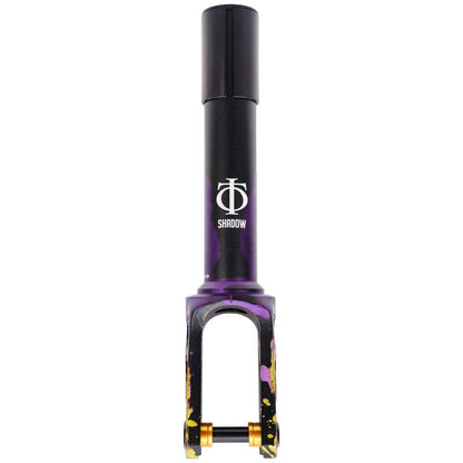 Oath Shadow SCS/HIC Stunt Scooter Fork - Black / Purple / Yellow - Front