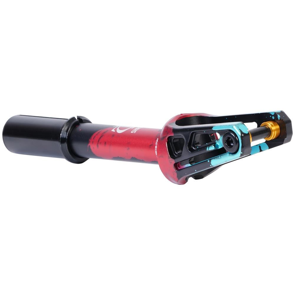 Oath Shadow IHC Stunt Scooter Fork - Black / Teal / Red - Front Right