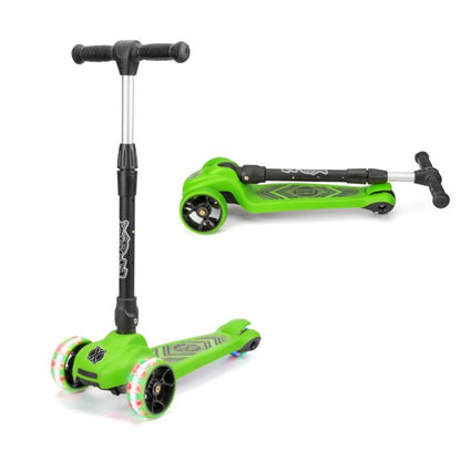 Xootz Scout Foldable Tri-Scooter - Green - Dual